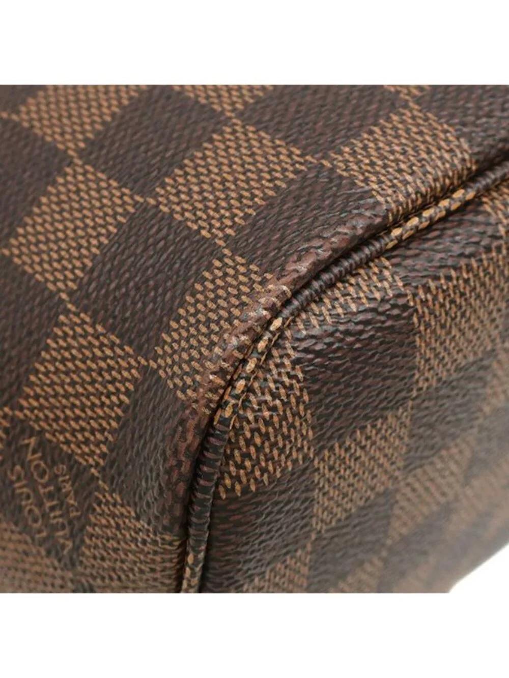 Louis Vuitton Tote Neverfull PM Damier Canvas Ebene Gold Brown